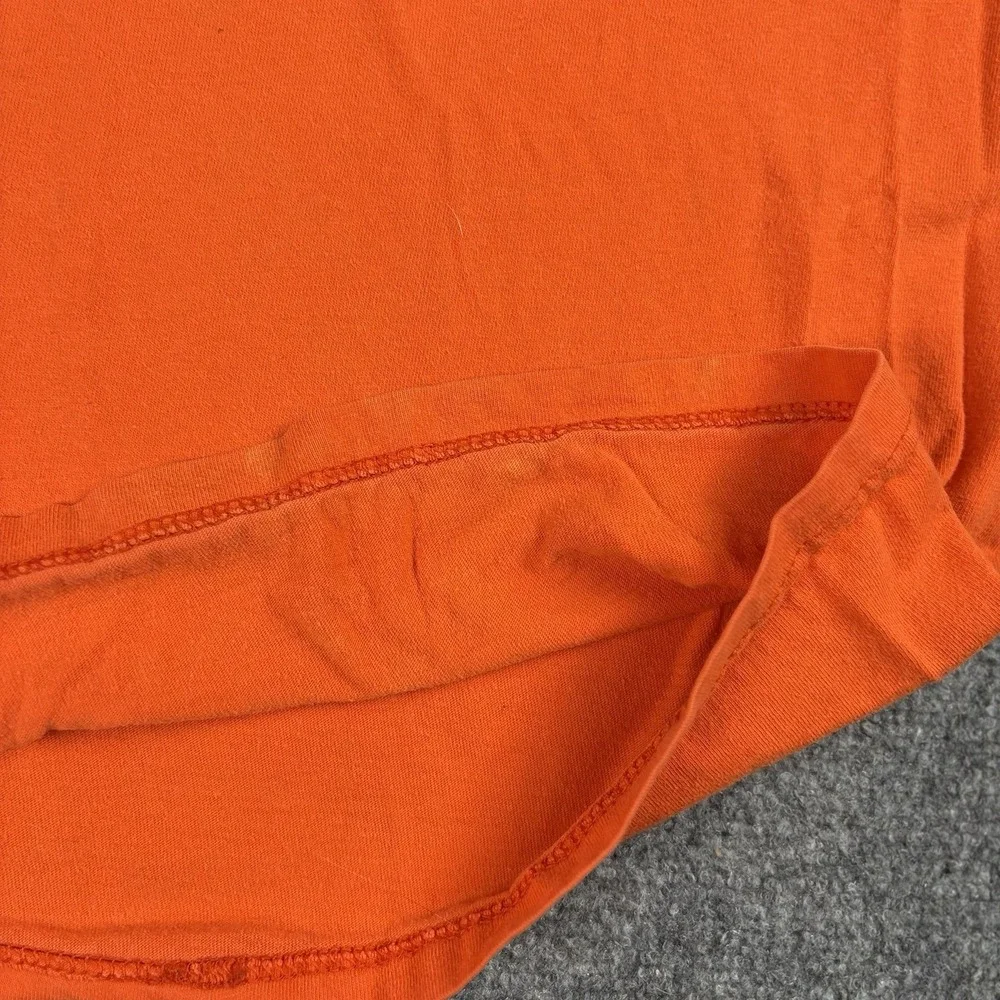 Vintage 90s Y2K Harley Davidson T Shirt L Made In USA Orange Flame R.K. Stratman